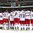 MINSK, BELARUS - MAY 25: Russian players look on during the national anthem after a 5-2 gold medal game win over Finland at the 2014 IIHF Ice Hockey World Championship. (Photo by Andre Ringuette/HHOF-IIHF Images)

